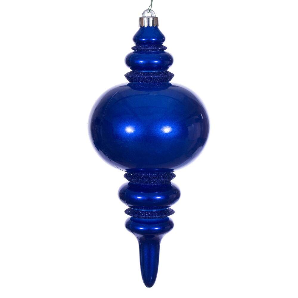N241322DCV 13 in. Candy Glitter Finial UV Ornament, Cobalt