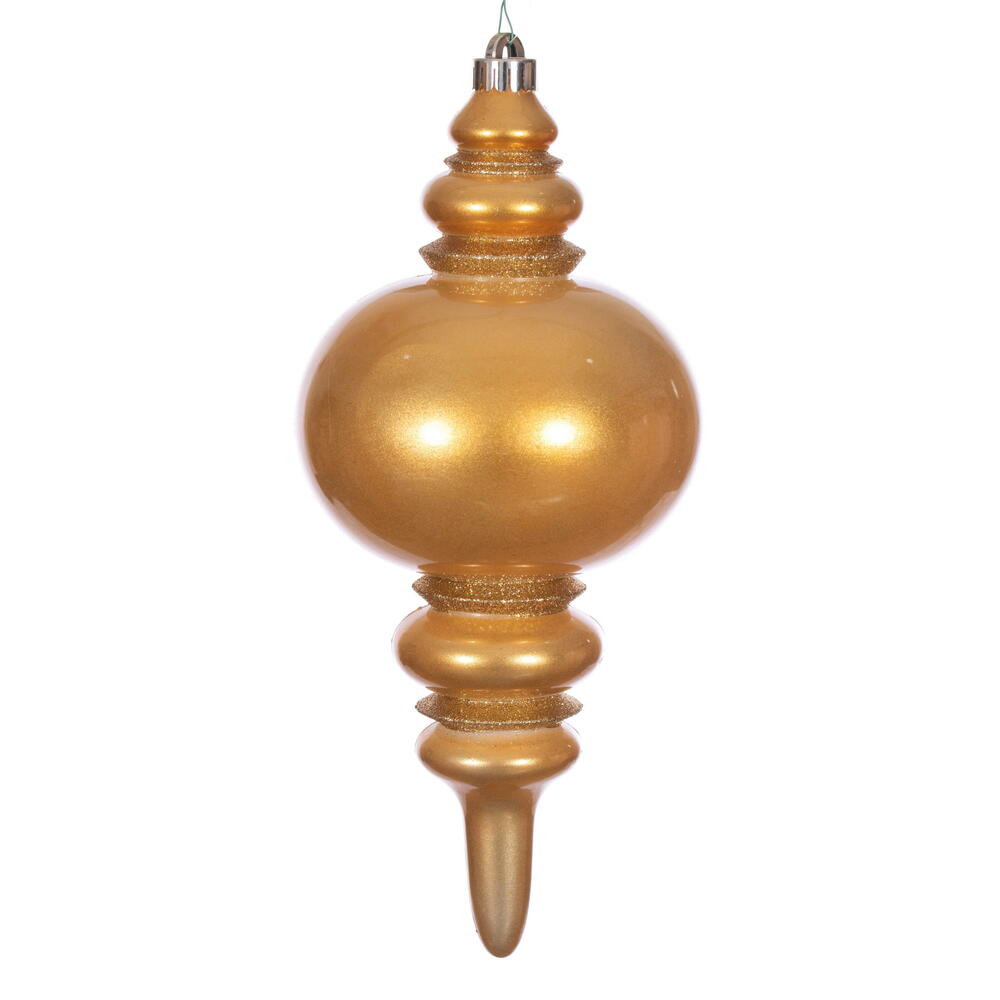 N241333DCV 13 in. Candy Glitter Finial UV Ornament, Copper Gold