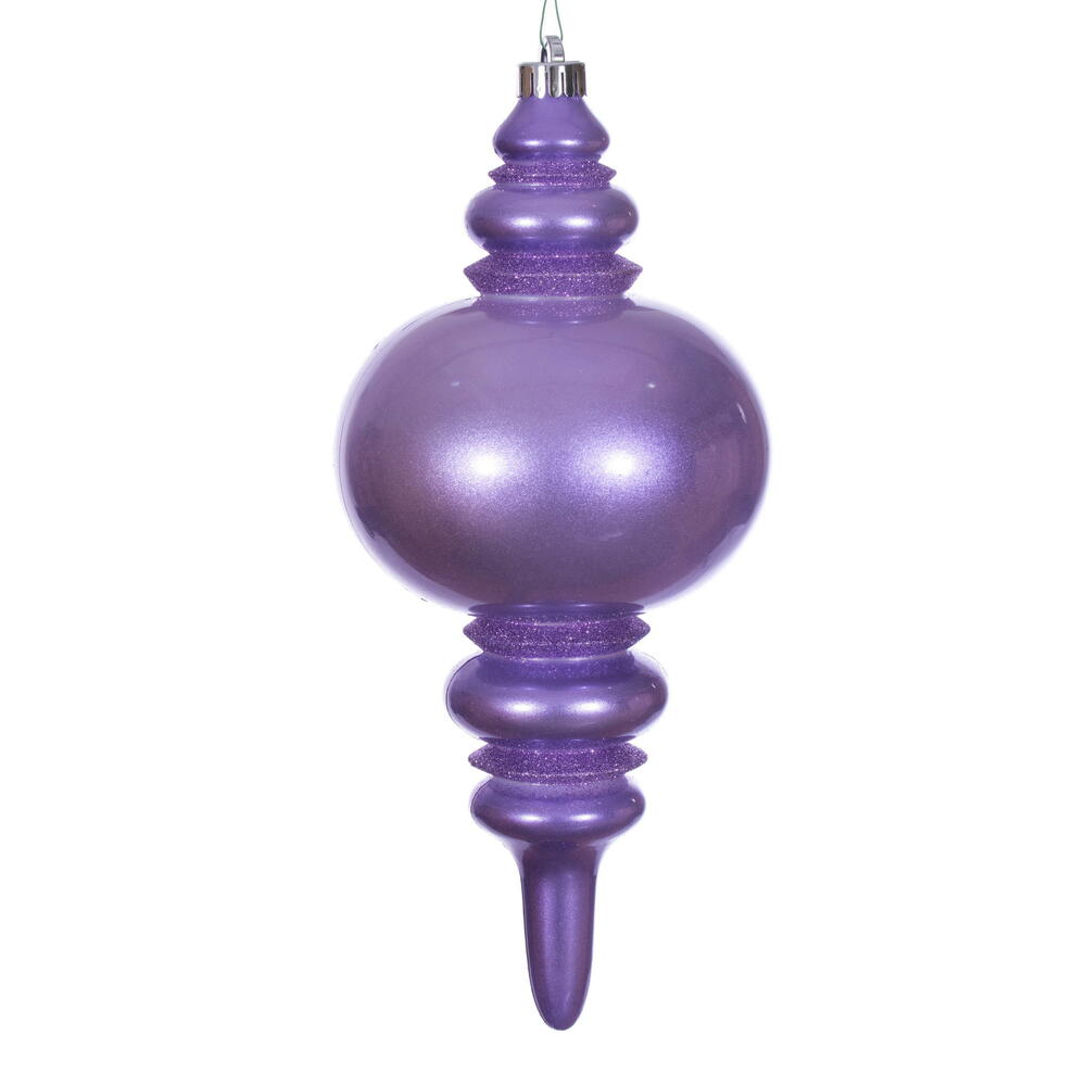 N241386DCV 13 in. Candy Glitter Finial UV Ornament, Lavender