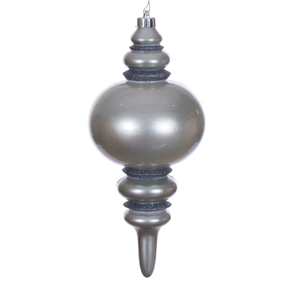 N241387DCV 13 in. Candy Glitter Finial UV Ornament, Pewter