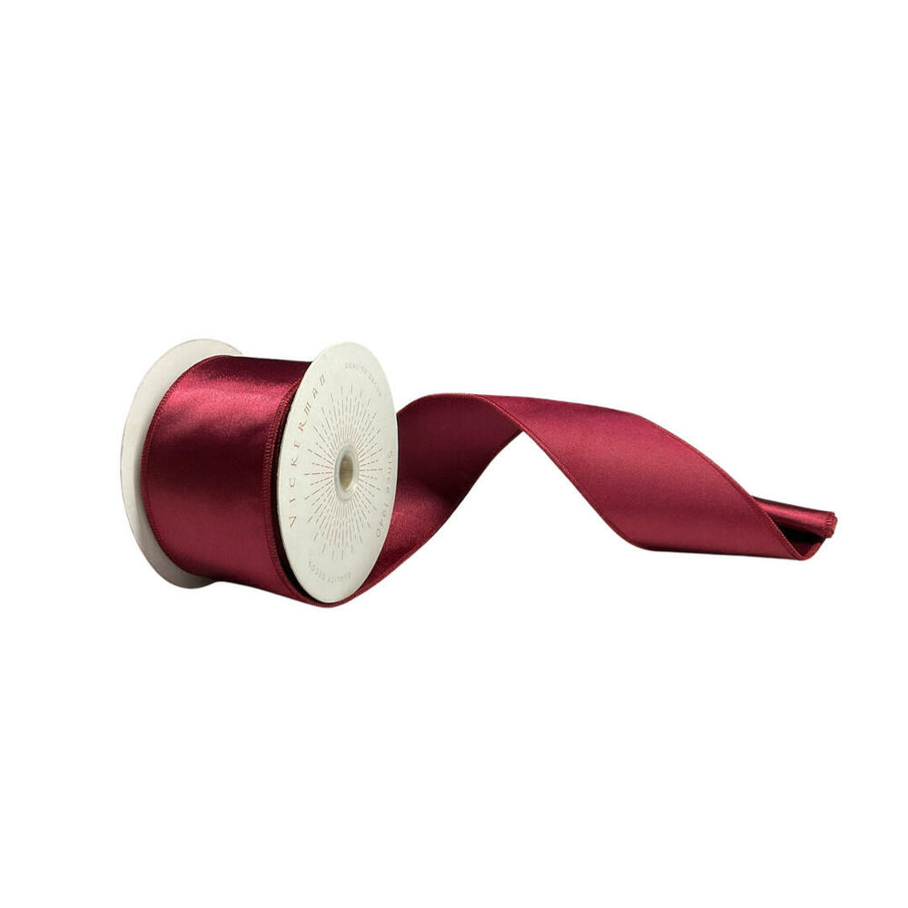 QTX240919 2.5 in. x 10 Yards Wine Satin Ribbon