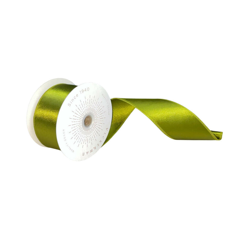 QTX240964 2.5 in. x 10 Yards Moss Green Satin Ribbon