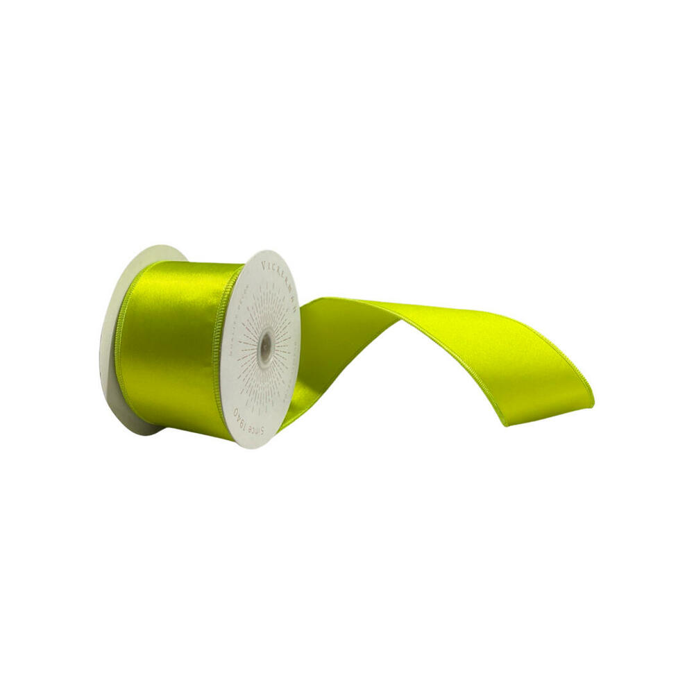 QTX240973 2.5 in. x 10 Yards Lime Satin Ribbon