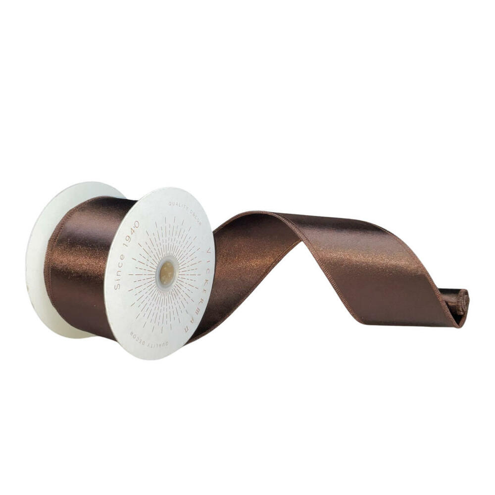 QTX240975 2.5 in. x 10 Yards Chocolate Satin Ribbon