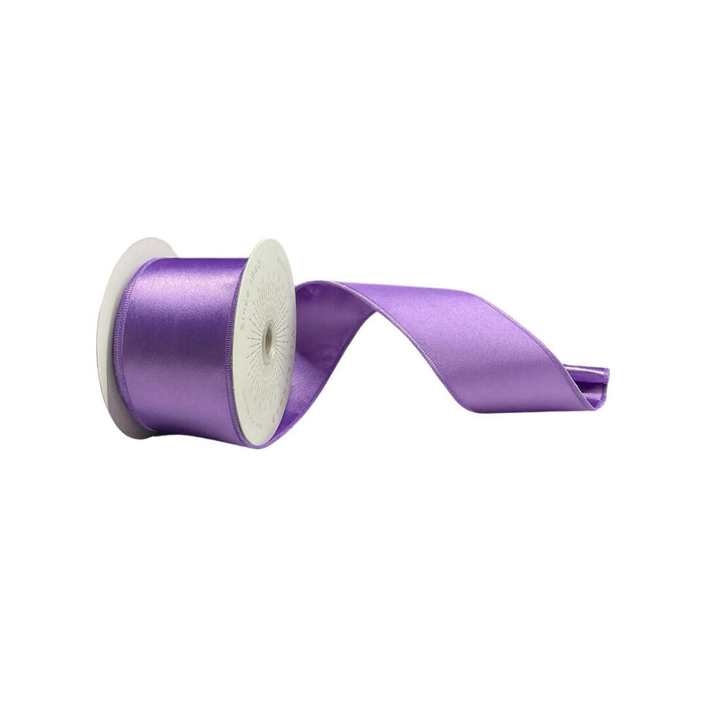 QTX240986 2.5 in. x 10 Yards Lavender Satin Ribbon