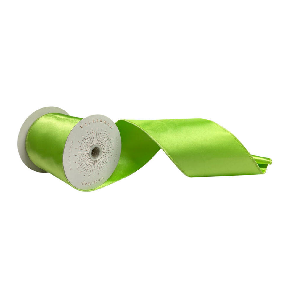 QTX241154 4 in. x 10 Yards Celadon Satin Ribbon