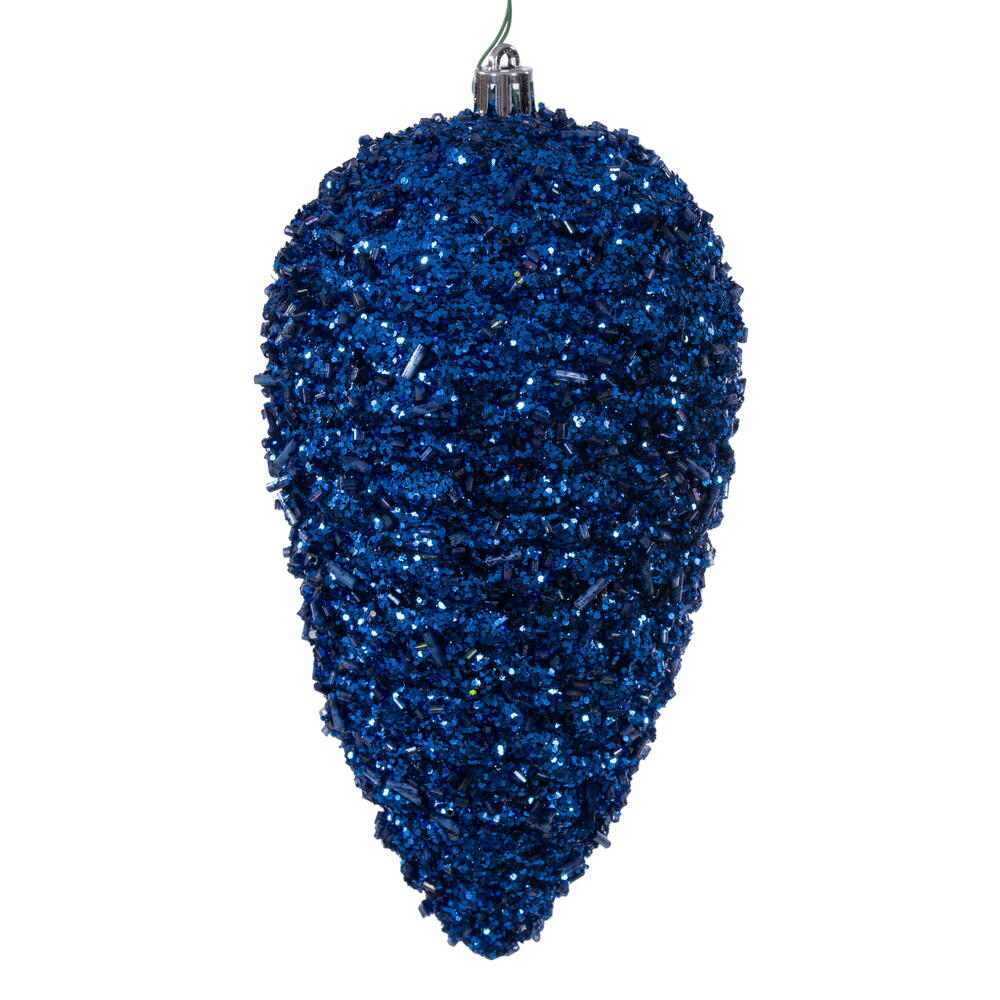 Picture of Vickerman N247231D 7 in. Glitter Pinecone Ornament&#44; Midnight Blue - 4 per Bag
