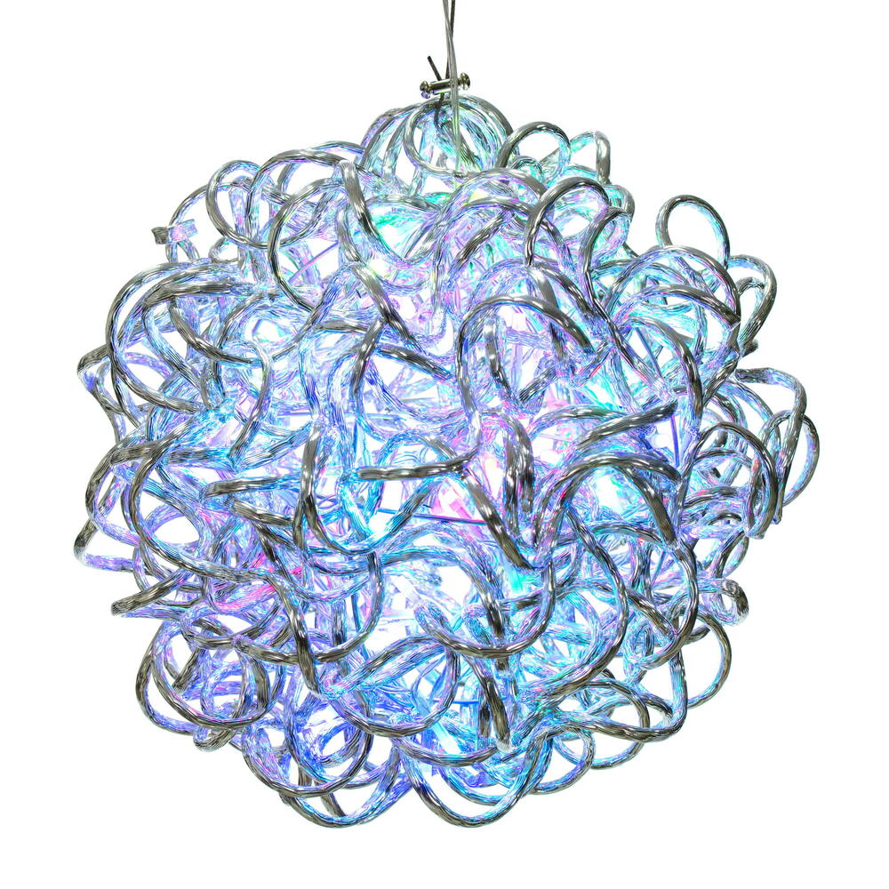 X24S06RGBWW 6 in. 40 Light Spiral LED Silver & RGB Memory Ball