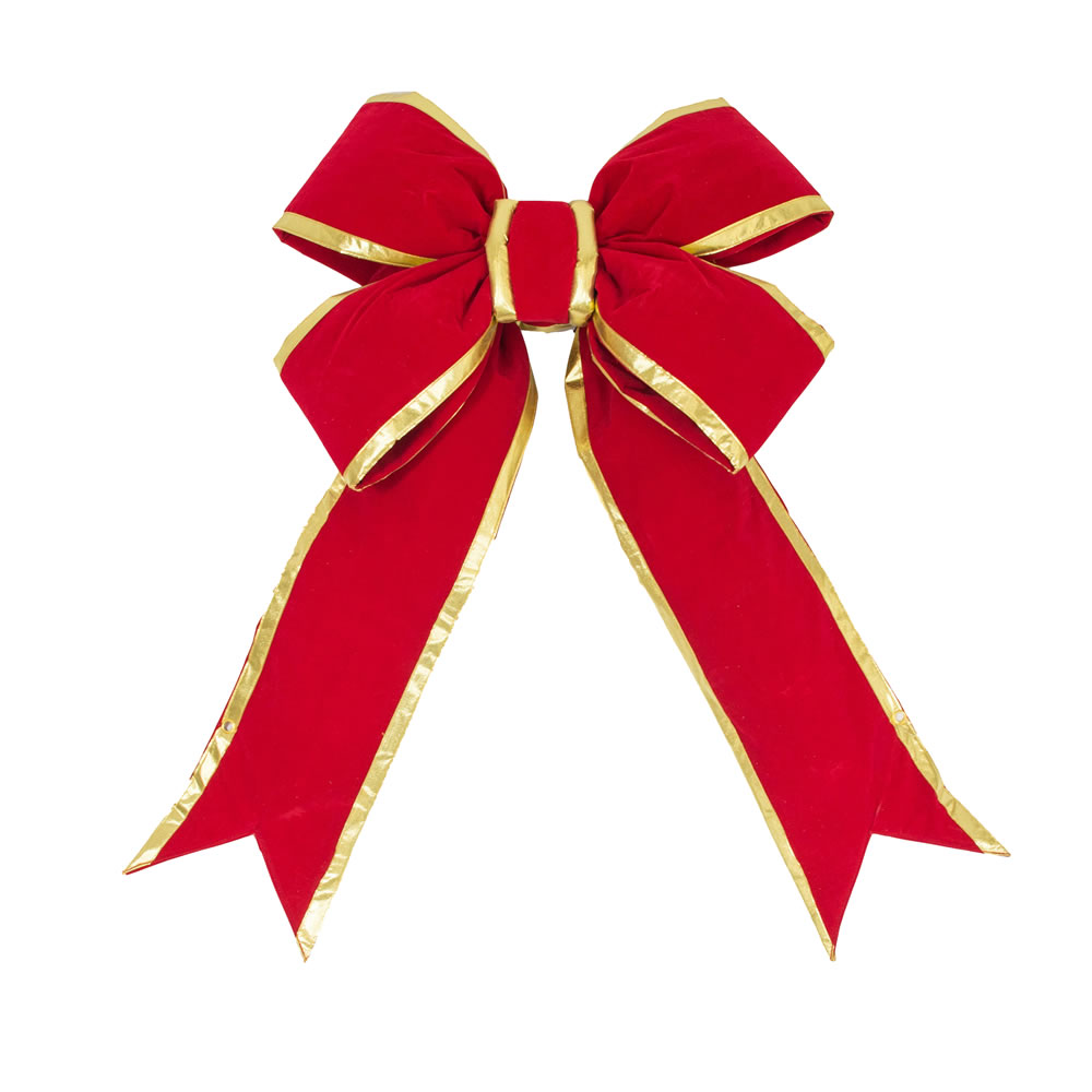 L131415 15 x 18.5 in. Red-Gold Velvet 4.75 in. Christmas Bow