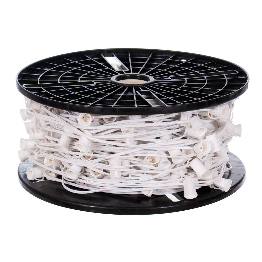 VC9SPT1-12W500 500 ft. C9 Socket Spool with 500 C9 Sockets - White