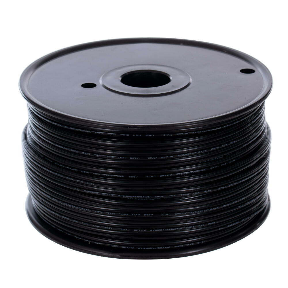 V250SPT1-K 250 ft. Zip Wire Spool, 18 Wire Gauge, SPT1 - Black