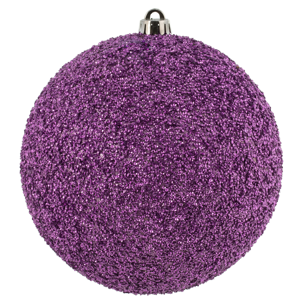 N185969D 8 in. Beaded Ball Ornament, Orchid - 2 Per Bag