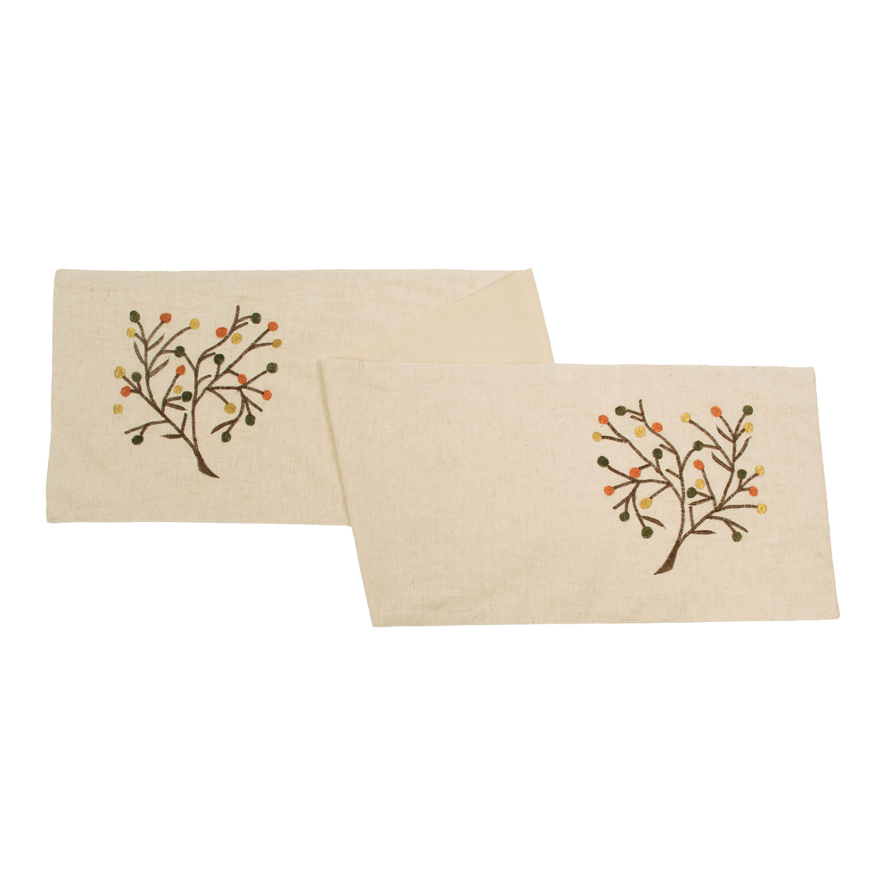 Picture of Vickerman QTX17702 12 x 60 in. Harvest Branch Table Runner&#44; Ecru