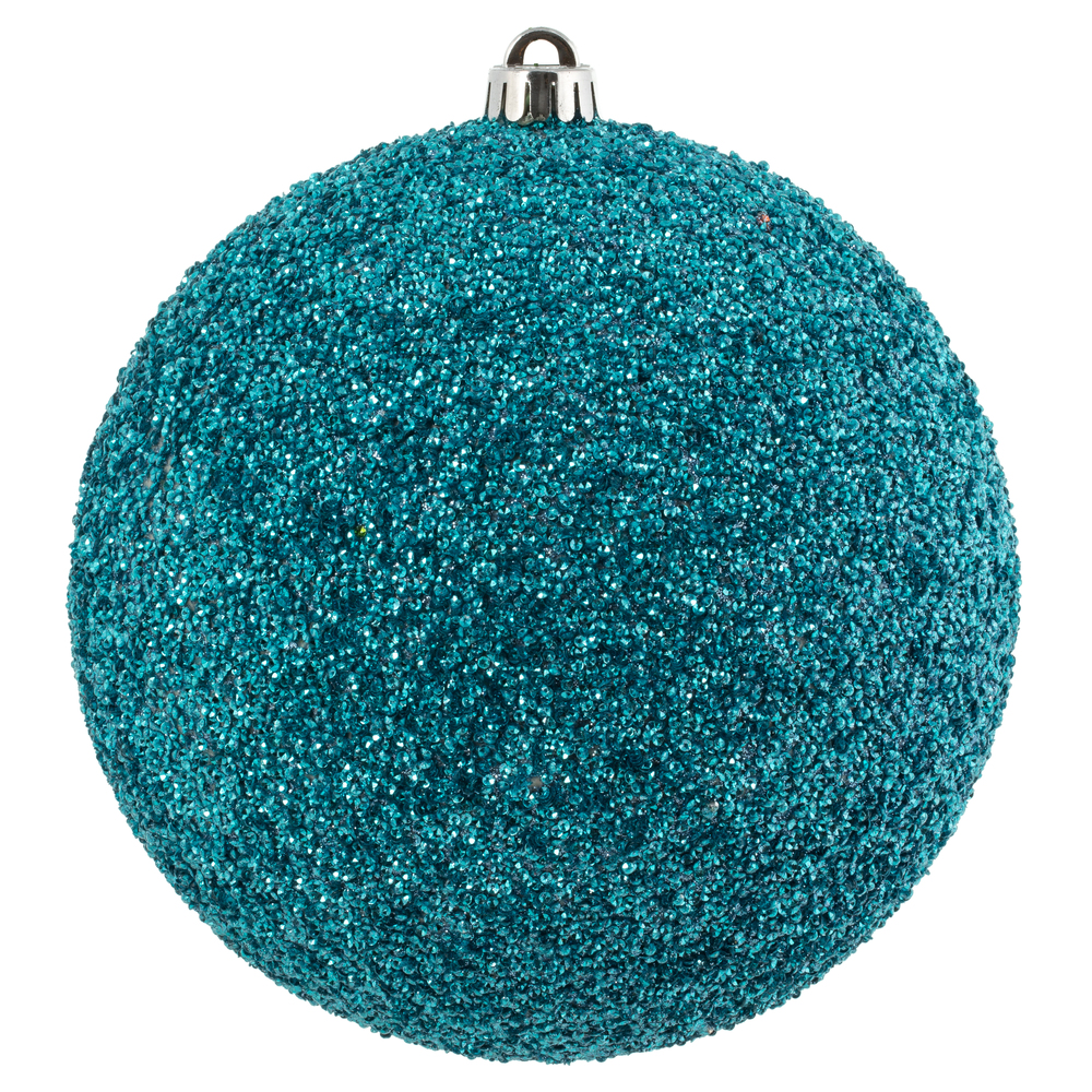 N185929D 8 in. Beaded Ball Ornament, Periwinkle - 2 Per Bag