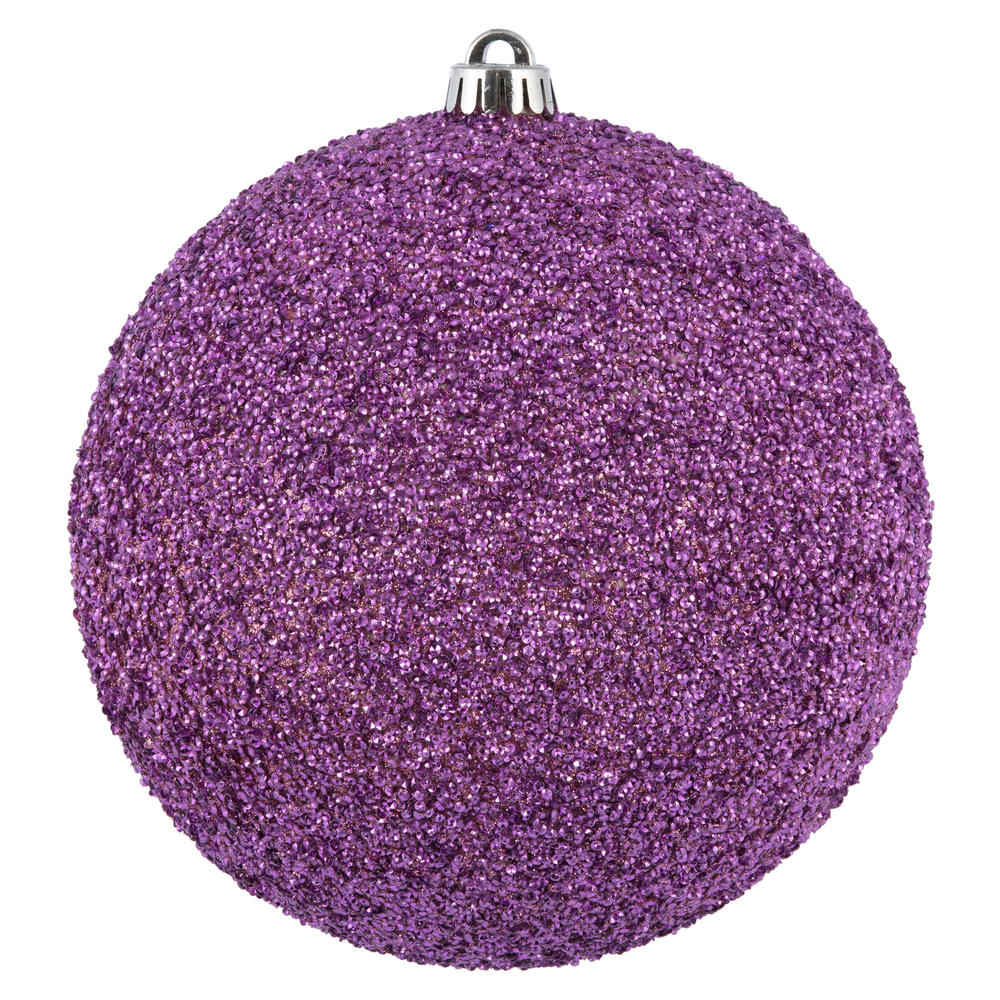 N185945D 8 in. Beaded Ball Ornament, Mauve - 2 Per Bag