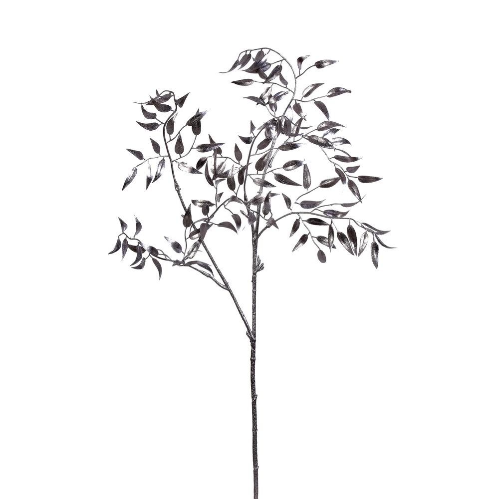 RN198507 29 in. Bamboo Leaf Artificial Christmas Spray, Silver - 4 Per Bag