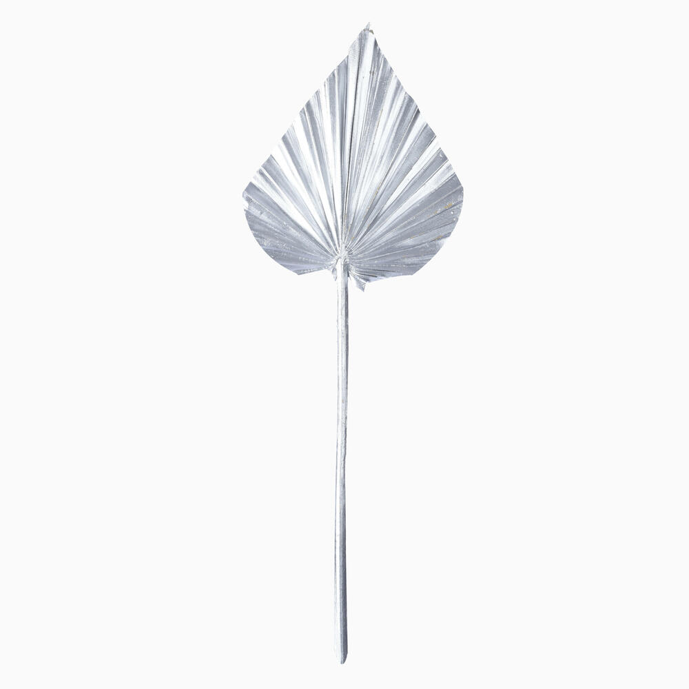 H7PAS200 15.75-19.5 in. Natural Dried Palm Spear, Metallic Silver - 12 Per Bag