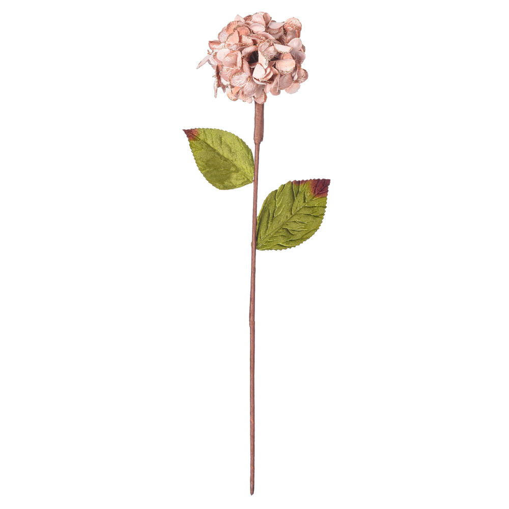 QG212358 17 in. Artificial Hydrangea Christmas Spray, Rose Gold - 3 Per Bag