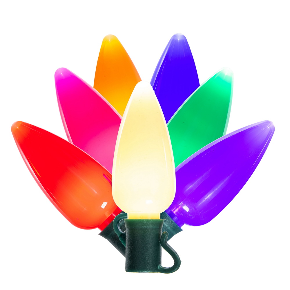 X12GC950 25 Light x 25 ft. Ceramic C9 LED Light with 22AWG Wire, Multi Color