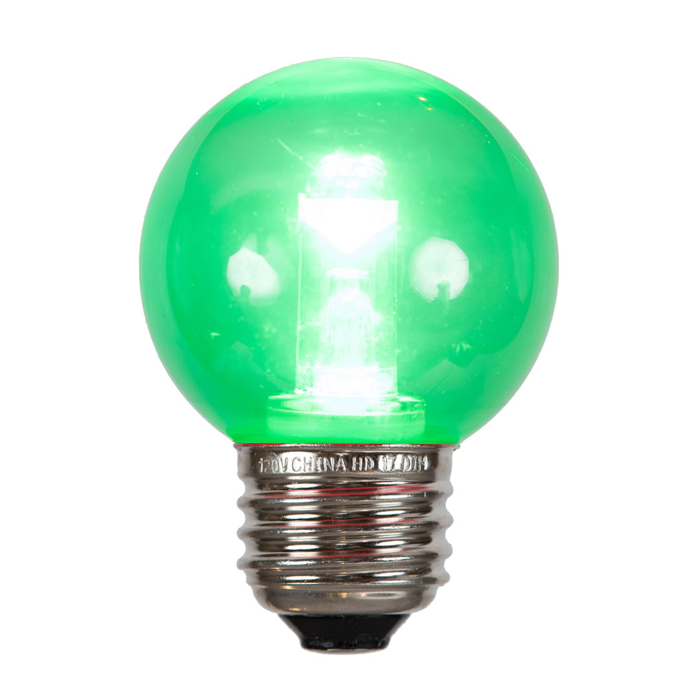 X17G5004 G50 E26 SMD Tube LED Bulb, Green - 10 Per Bag