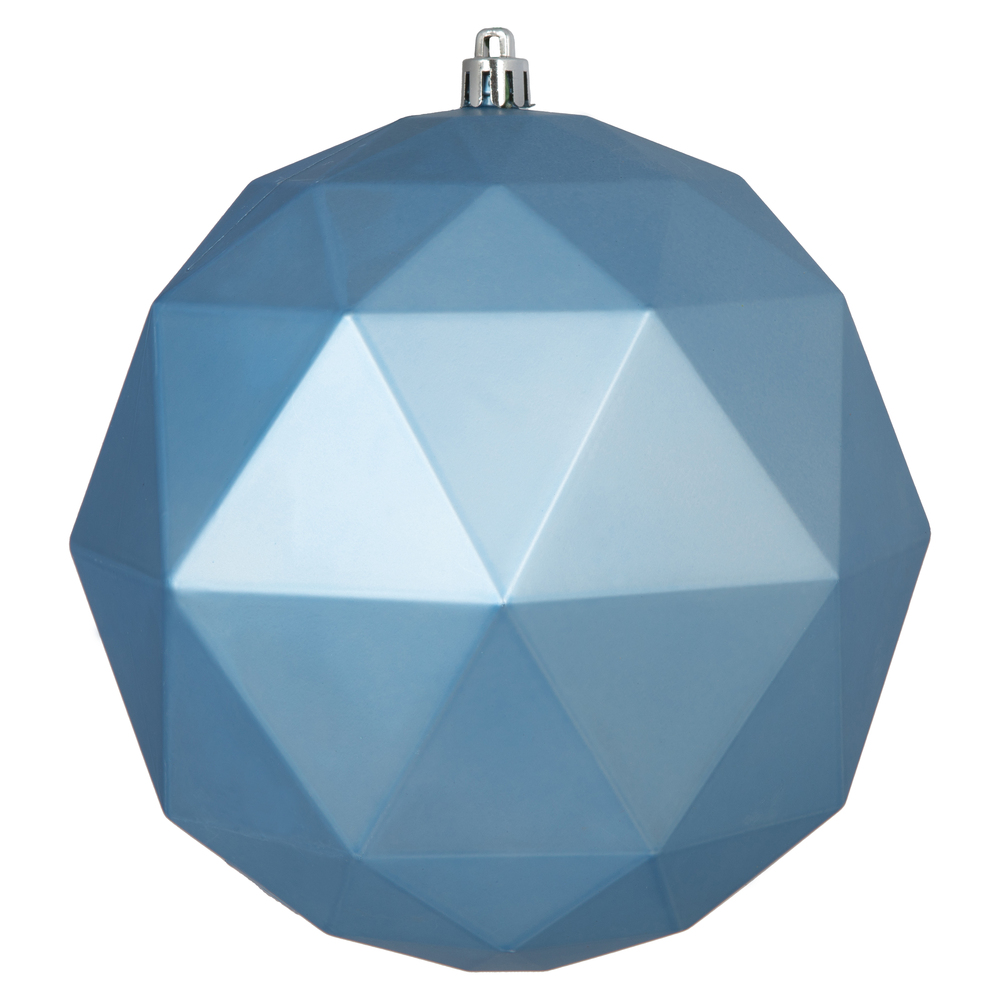 M177429DM 6 in. Matte Geo Ball Ornament, Periwinkle - 4 Per Bag