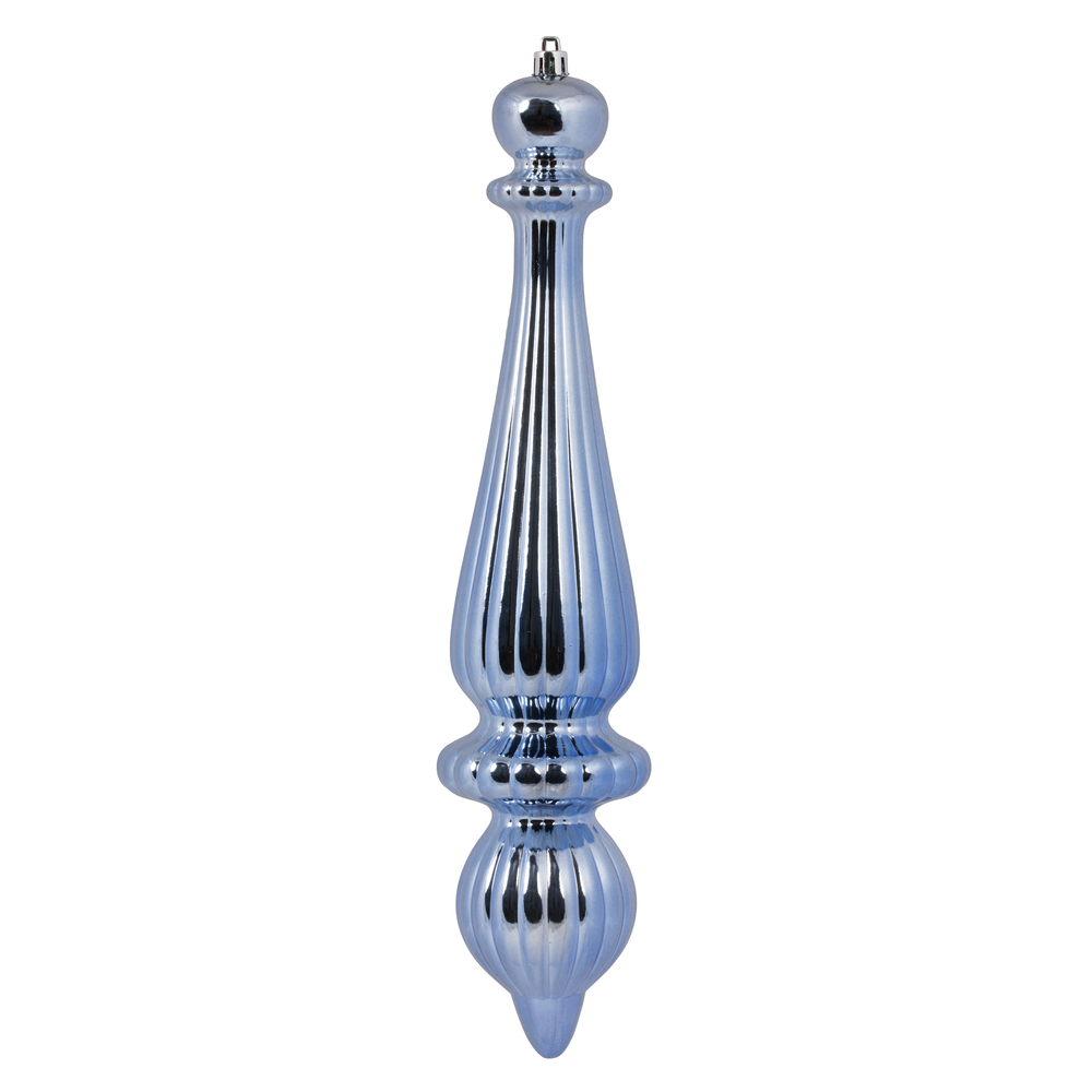 N150829DSV 14 in. Shiny Finial UV Drop Ornament, Periwinkle