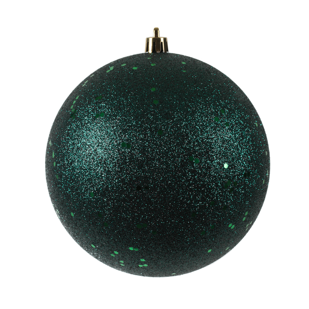 N591274DQ 4.75 in. Sequin Ball Drill Ornament, Midnight Green - 4 Per Bag