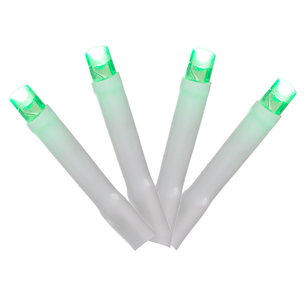 X17W244 144 Light x 24 ft. LED Cluster Christmas Light Set with White Wire, Green