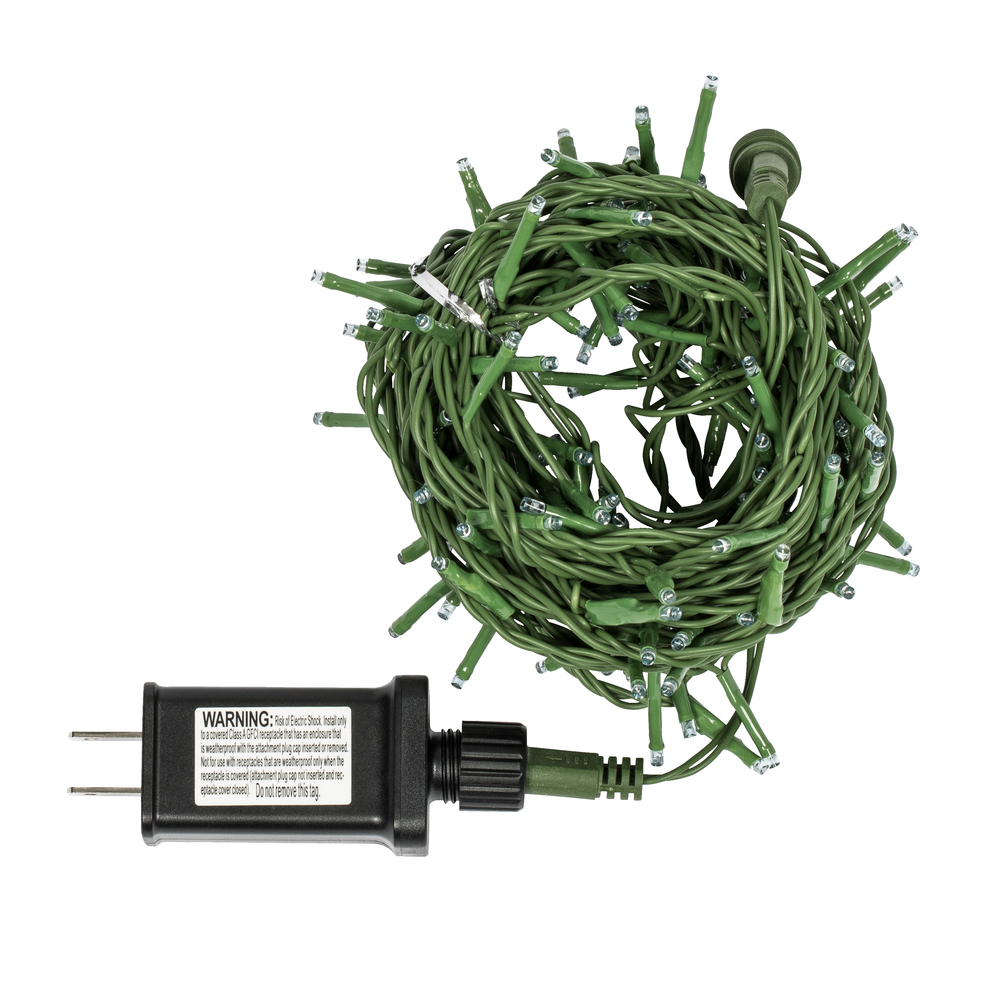 X17G242 144 Light x 24 ft. LED Cluster Christmas Light Set with Green Wire, Blue