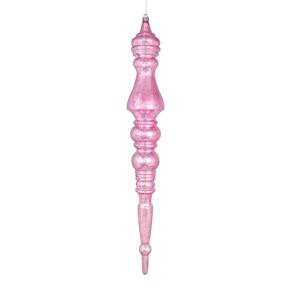 N190979D 20 in. Mercury Finial Ornament - Pink