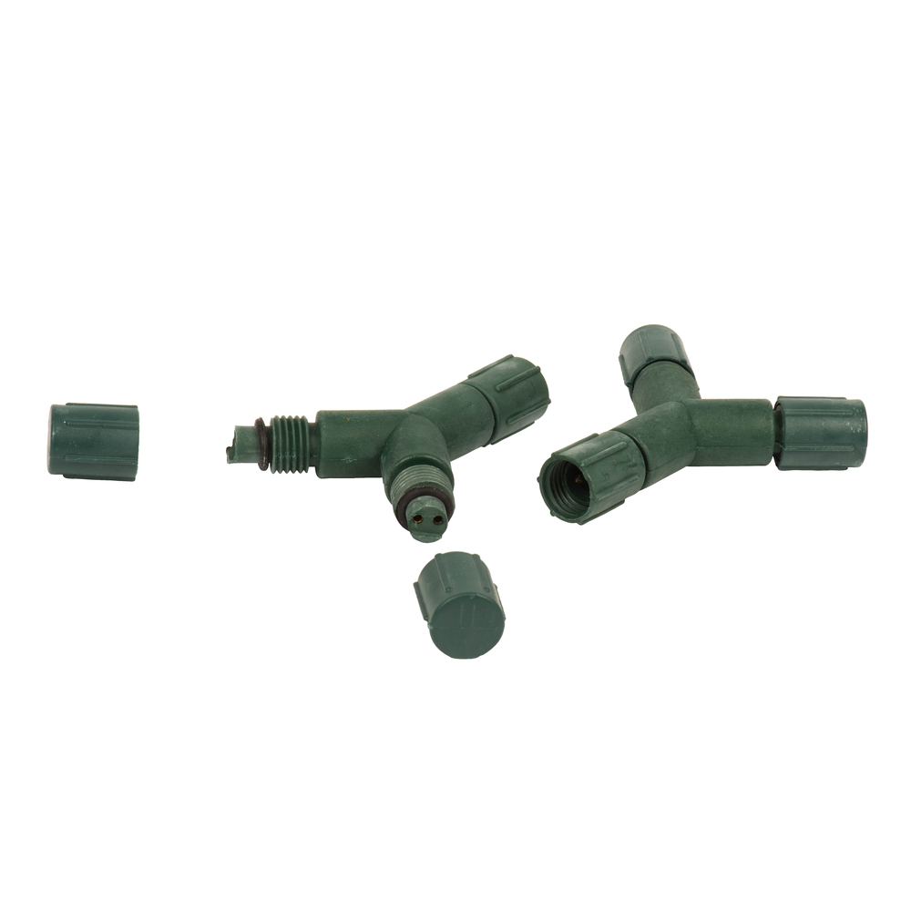 X6G6615 2 in. Single Mold LED Coaxial Y Splitter Set, Green - 6 Per Bag