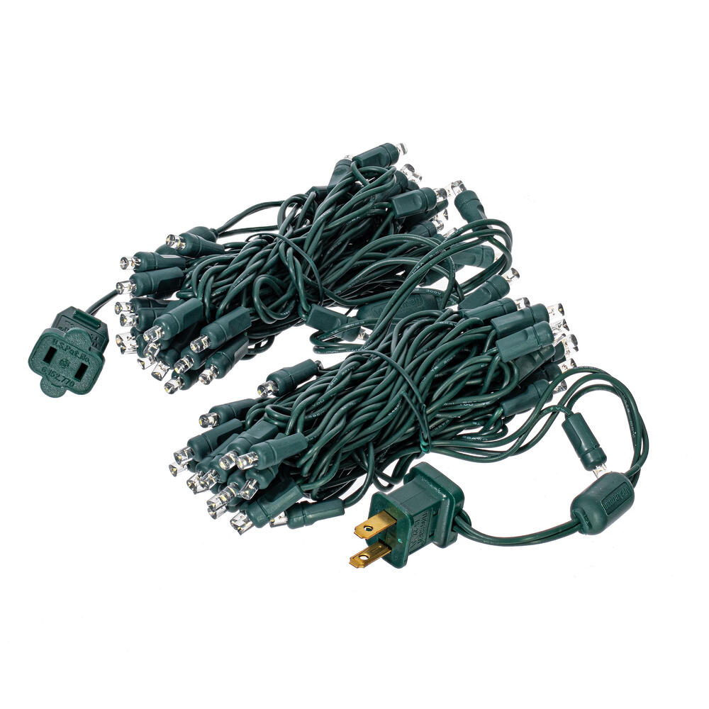 X4G6705TPBG 70 Light x 4 in. Spacing x 24 ft. Twinkle Christmas LED Light with Green Wire, Cool White