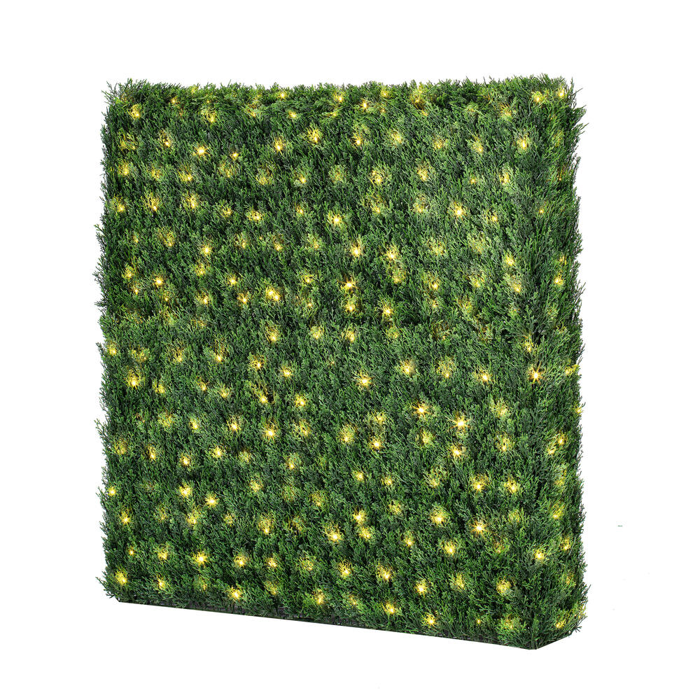 TP201348LED 48 x 12 x 48 in. Cedar Hedge with UV 450 Warm White LED Light, Green