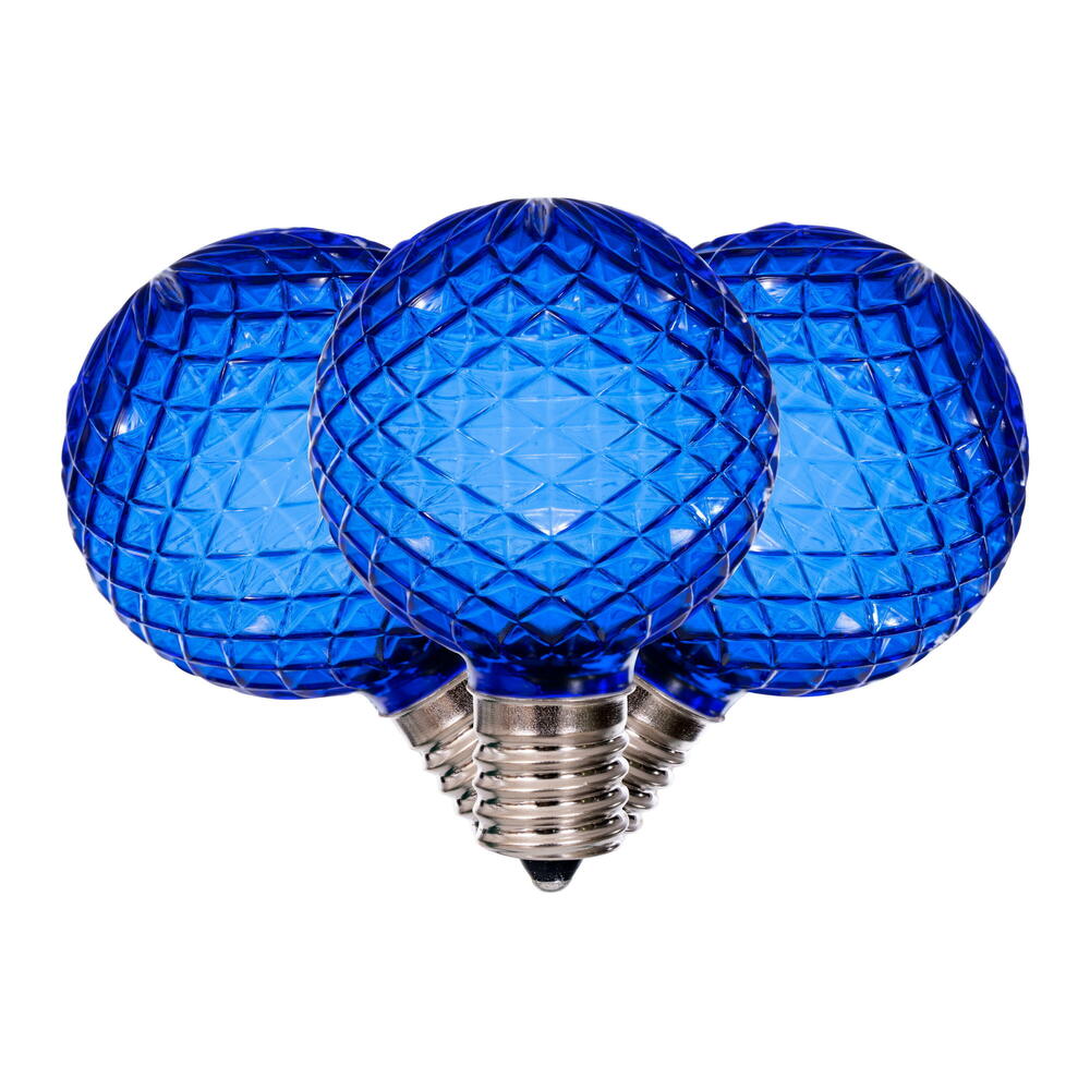 XLEDG62-25 120V 0.8W E17 C9 Nickel Base G50 LED Replacement Bulb, Blue - 25 Per Bag