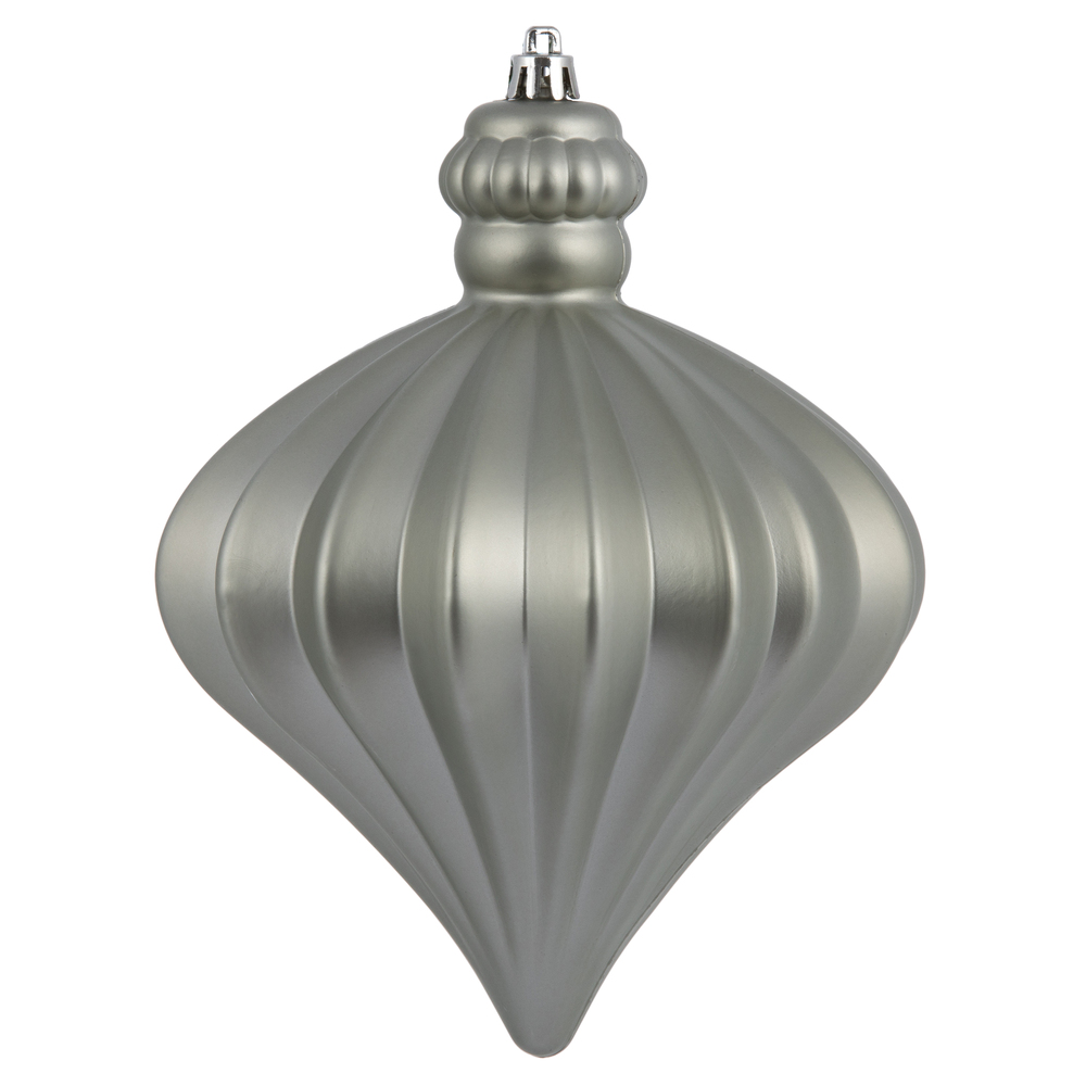 N175825D 6 in. Matte Onion Drop Ornament, Limestone - 4 Per Bag
