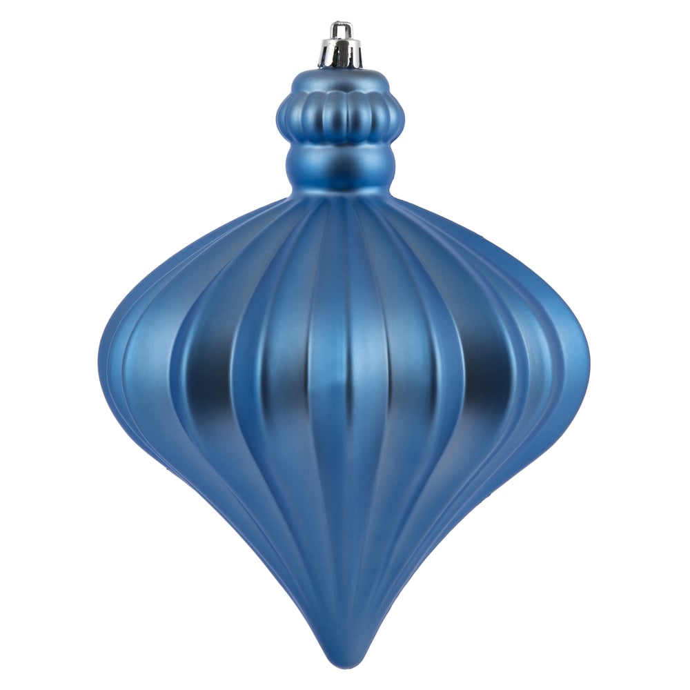 N175829D 6 in. Matte Onion Drop Ornament, Periwinkle - 4 Per Bag