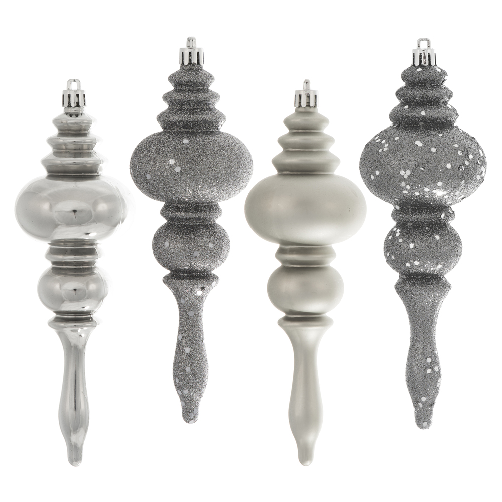 N500225 7 in. 4 Finish Assortment Finial Ornament, Limestone - 8 Per Box