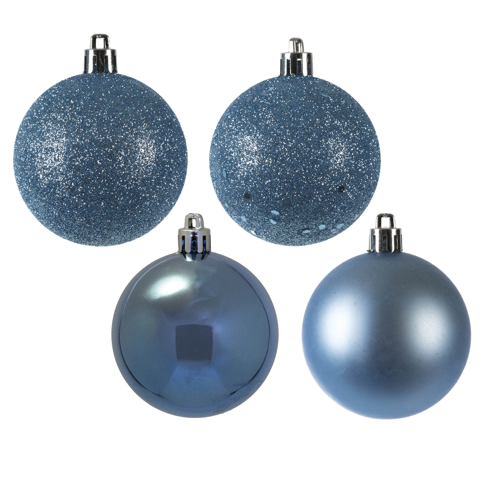 N590729 2.75 in. Assortment 4 Finish Ball Ornament, Periwinkle - 20 Per Box
