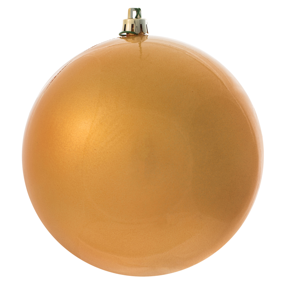 N591233DCV 4.75 in. Candy UV Drill Ball Ornament, Copper & Gold - 4 Bag