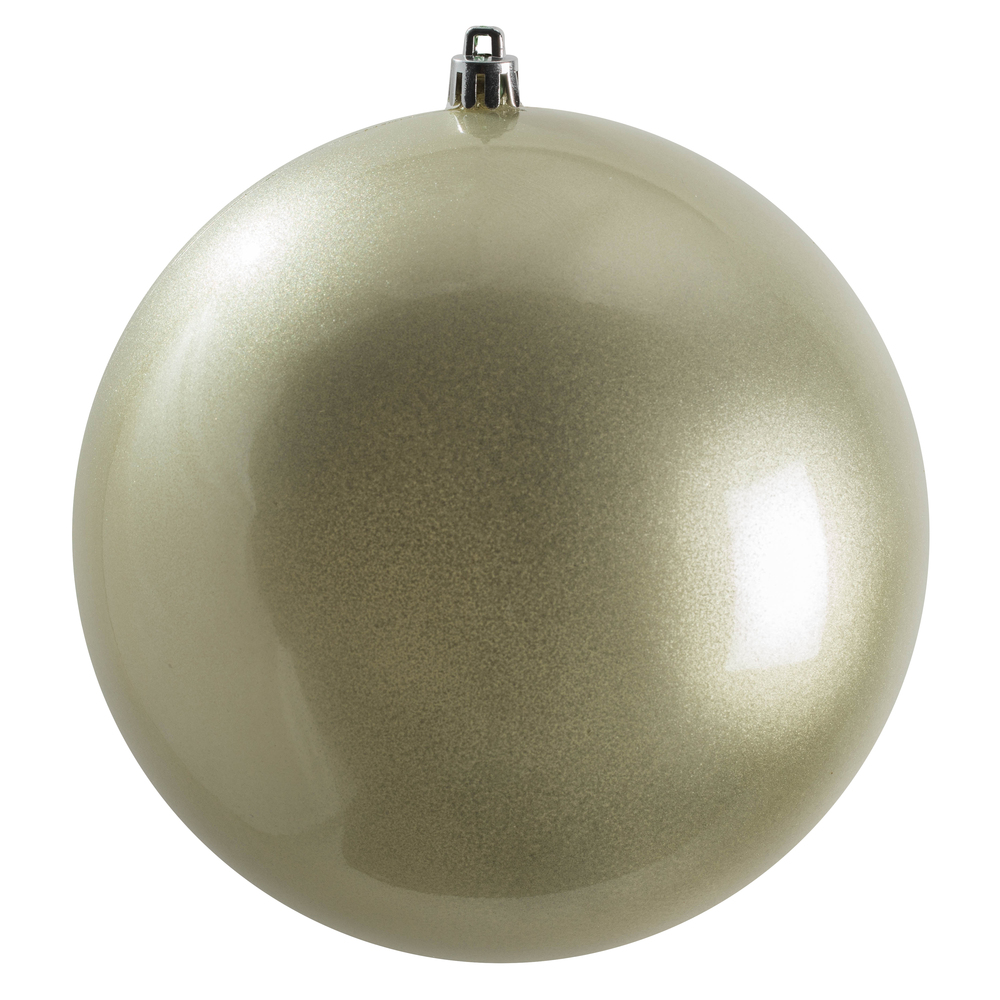 N591525DCV 6 in. Candy UV Drilled Ball Ornament, Limestone - 4 Per Bag