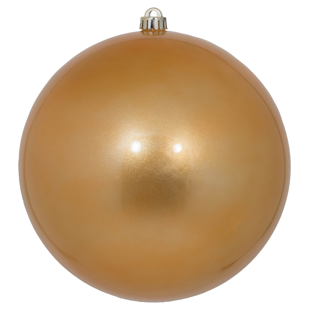 N592533DCV 10 in. Candy UV Drilled Ball Ornament, Copper & Gold
