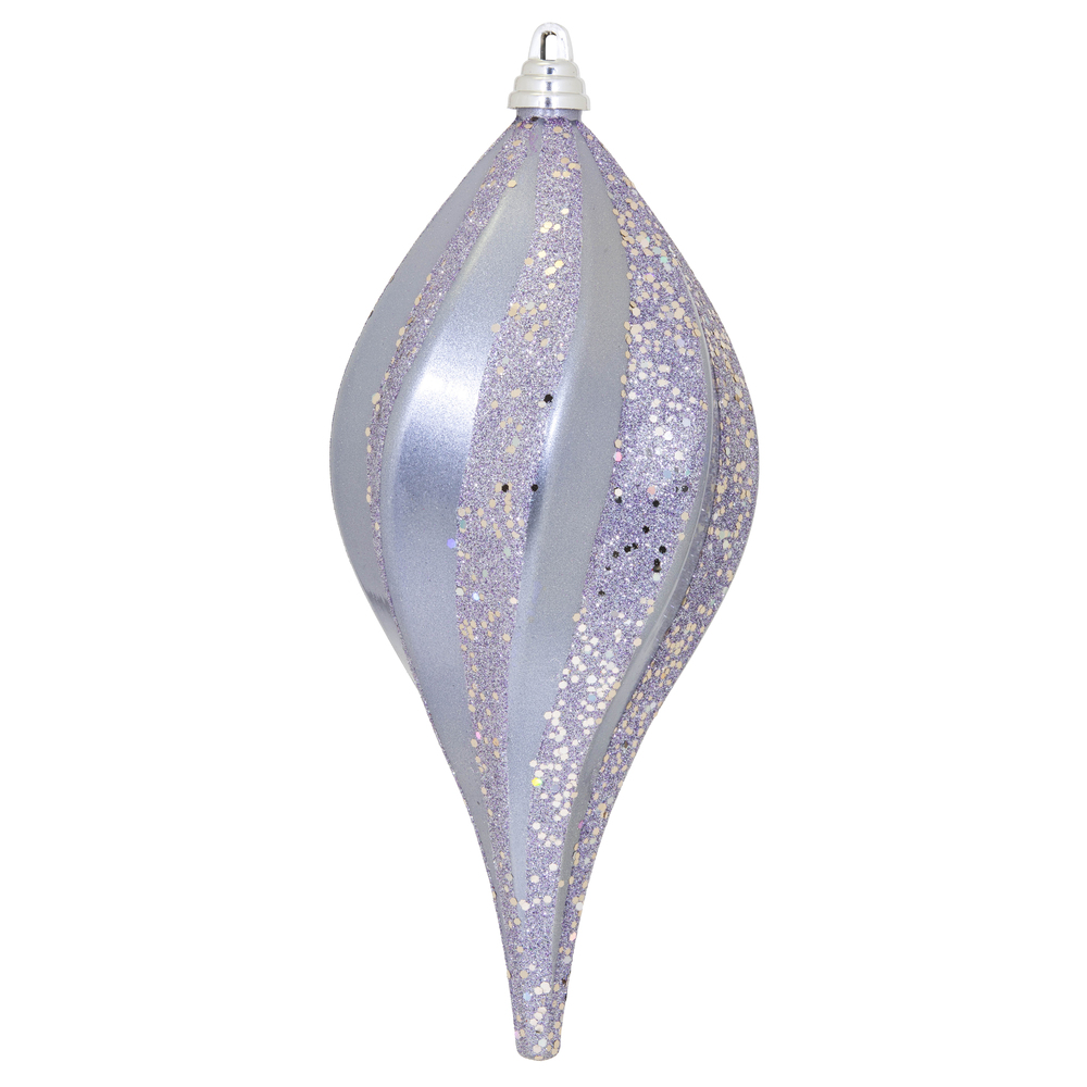 M132634 12 in. Candy Glitter Swirl Drop Ornament, Lilac