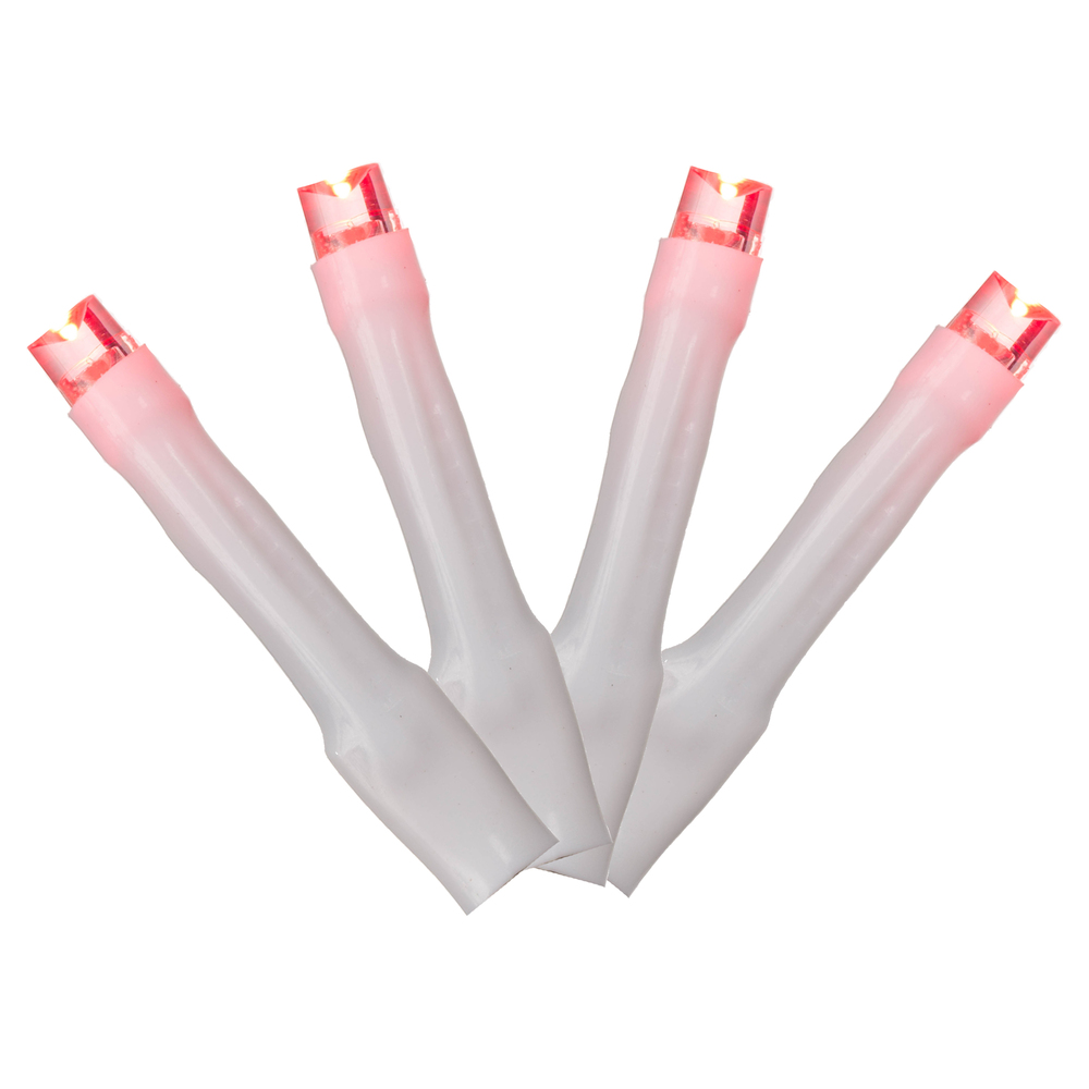 X17W243 144 Light x 24 ft. LED Cluster Christmas Light Set with White Wire, Red