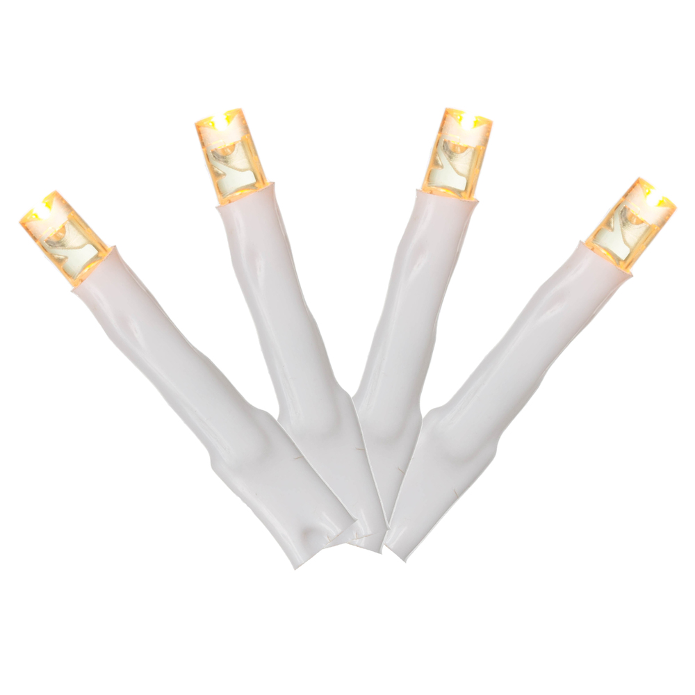 X17W247 144 Light x 24 ft. LED Cluster Christmas Light Set with White Wire, Yellow