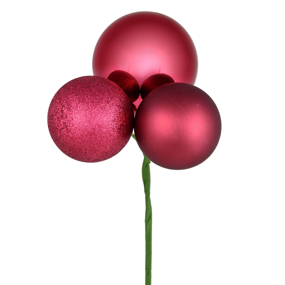 N193021 18 in. Berry Red Ornament Pick - 4 per Bag