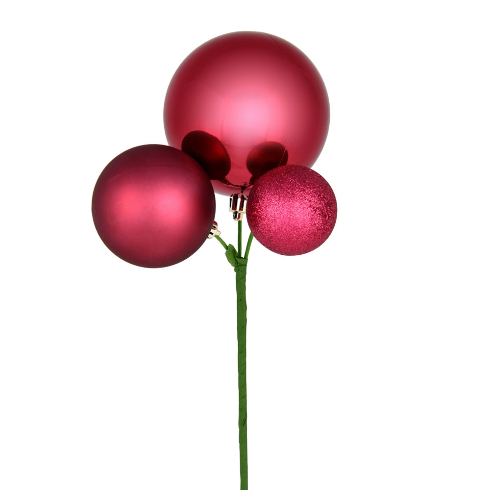 N193121 18 in. Berry Red Ornament Pick - 3 per Bag