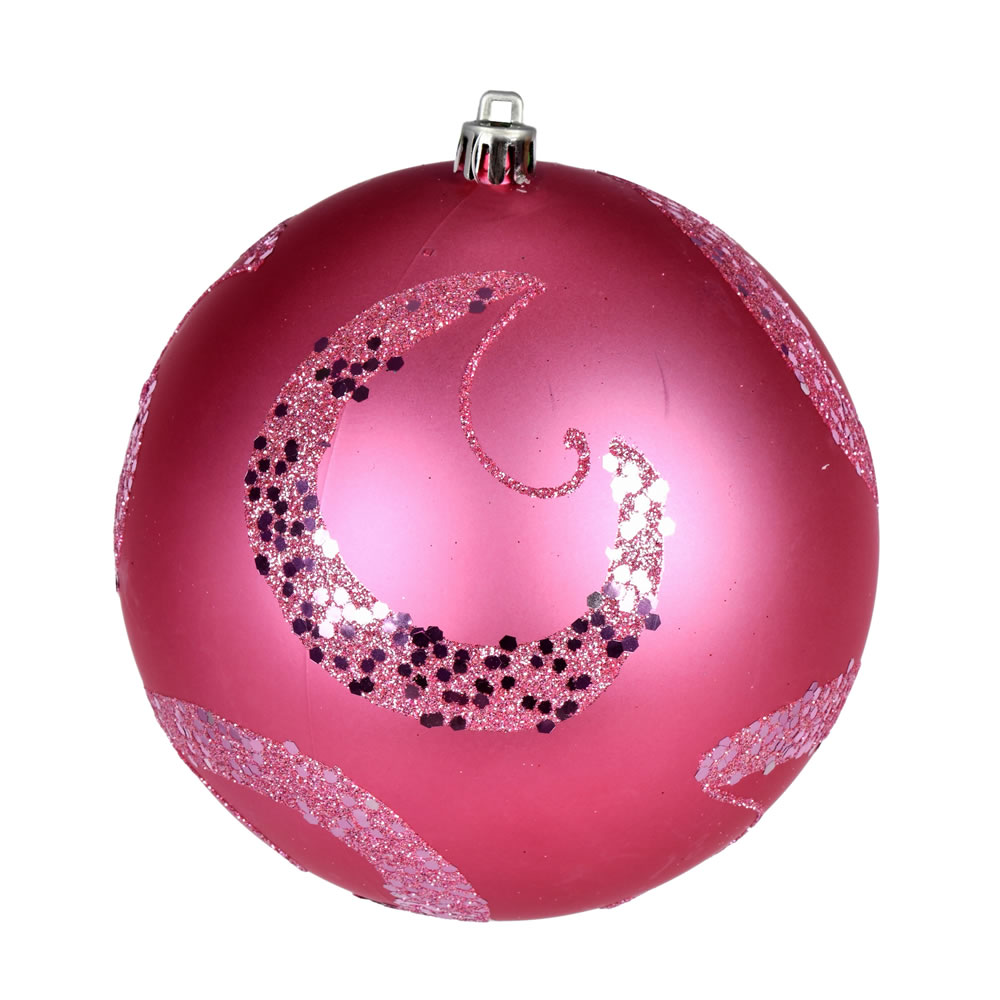 N191745D 4.75 in. Matte Sequin Drill Ornament, Mauve - 4 Per Bag