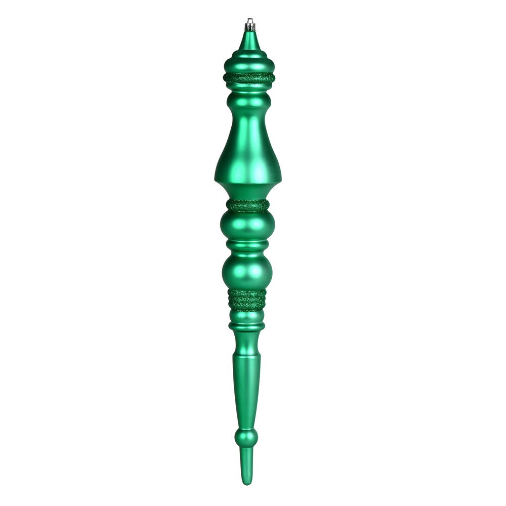 N190844D 20 in. Matte Finial Ornament, Seafoam Green