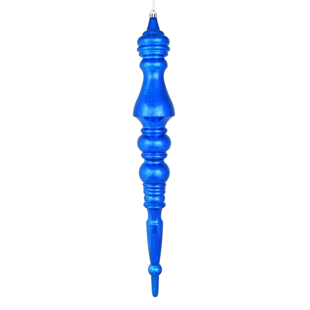 N190902D 20 in. Blue Mercury Finial Ornament