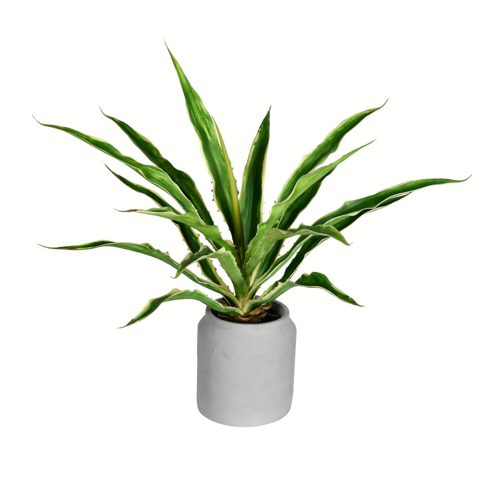 FU191223 23 in. Artificial Potted Yucca Plant with Classic White Ceramic Pot, Green
